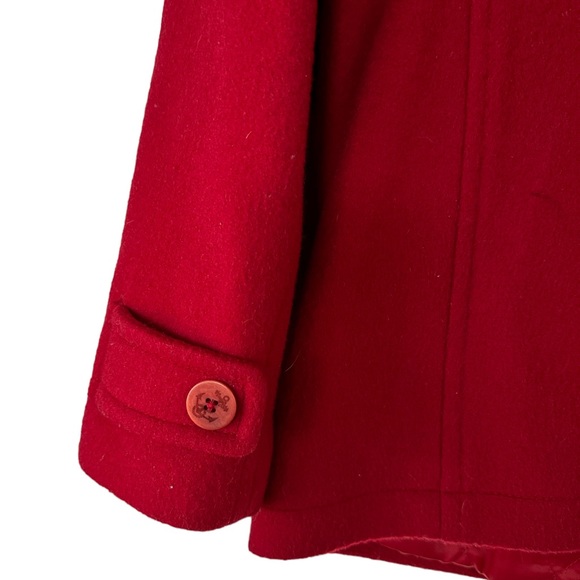 LL Bean Women’s Lambswool Red Thinsulate Insulated Peacoat Size 6P - Picture 3 of 8